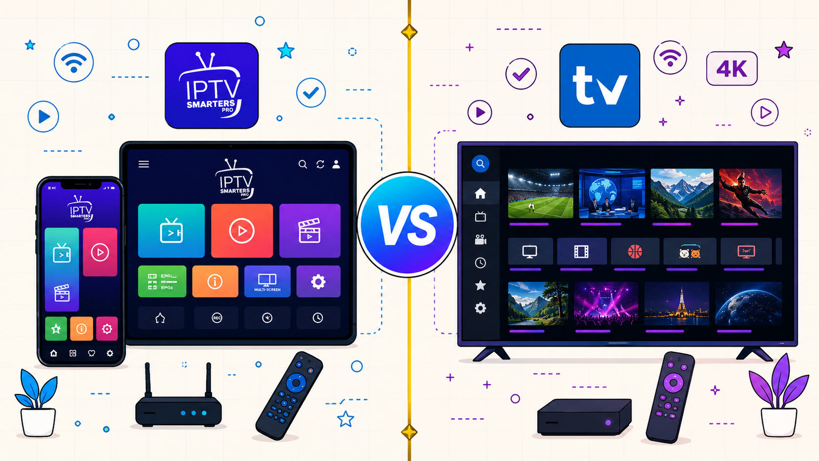 IPTV Smarters pro vs TiviMate : comparatif complet 2026