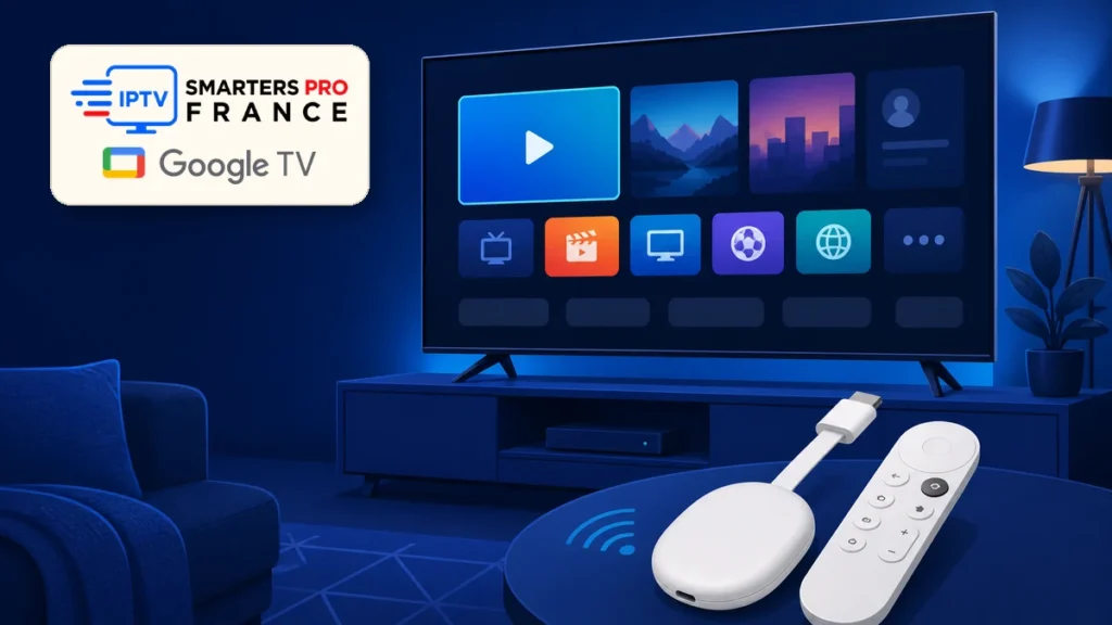 chromecast google tv iptv 2026 avec logos officiels entièrement visibles