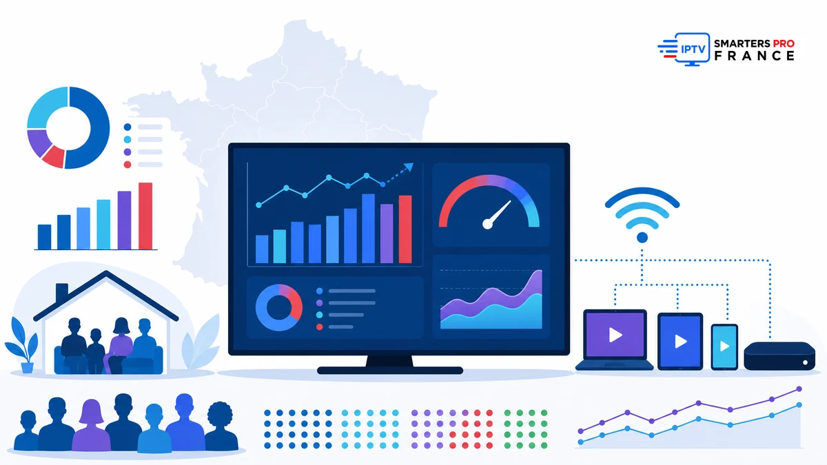 Étude IPTV France avec graphiques, télévision, réseau et équipements