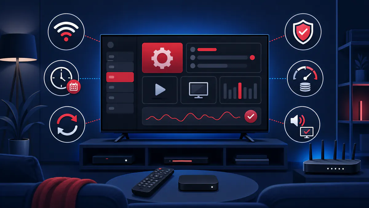 Diagnostic réseau, EPG et lecture pour ibo player iptv