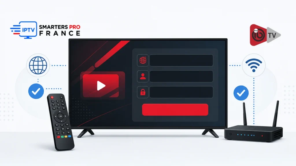 Guide ibo player iptv avec Xtream Codes, Smart TV et logos officiels visibles