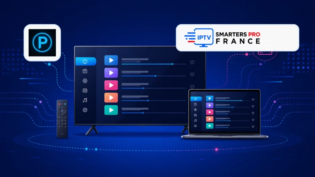 perfect player iptv sur Android et PC avec interface de playlist et logos officiels visibles