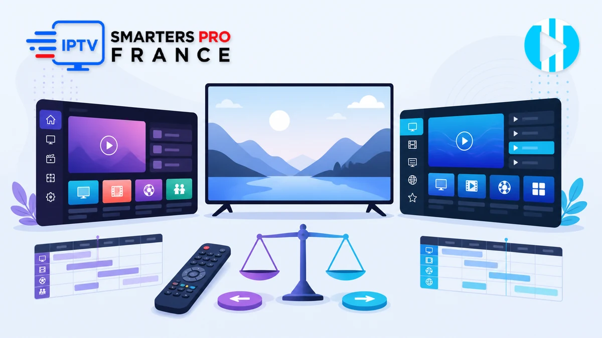 IPTV Smarters vs XCIPTV : comparaison des interfaces, appareils et fonctions en 2026