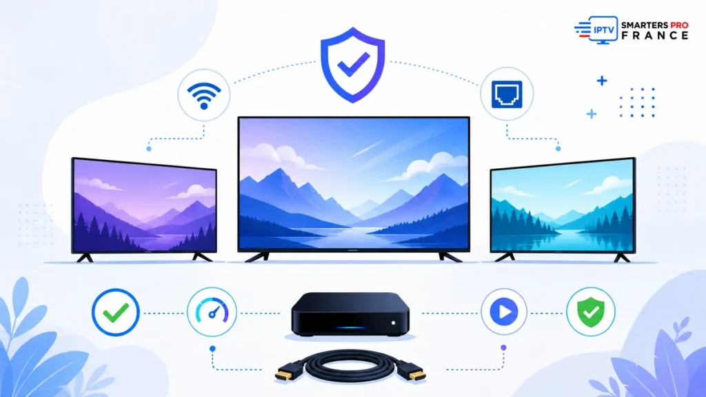 Meilleure TV 4K IPTV avec plusieurs téléviseurs, boîtier, Ethernet et critères de compatibilité