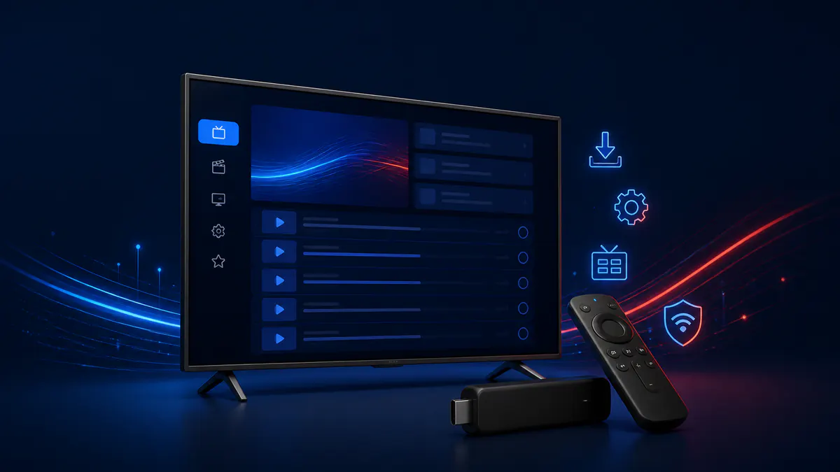 Écran et télécommande pour installer tivimate iptv sur Fire TV Stick