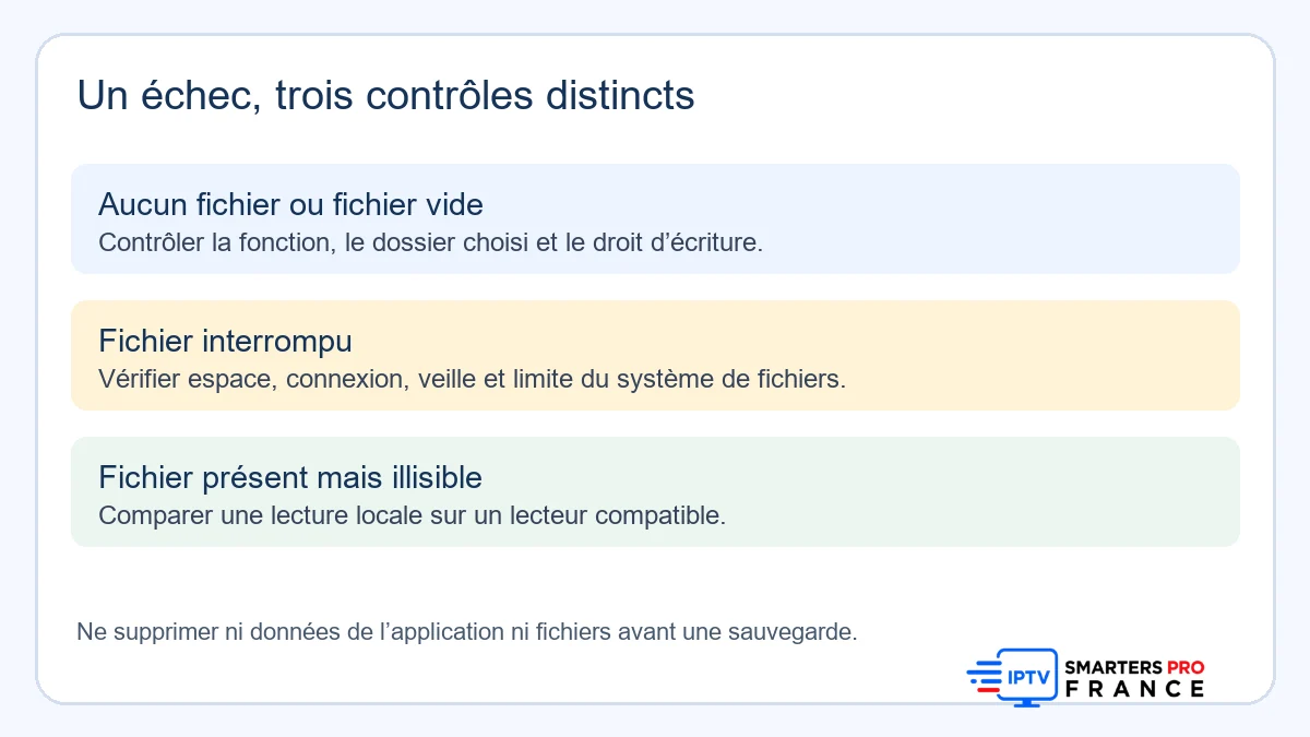Diagnostic PVR : distinguer fichier vide, enregistrement interrompu et fichier illisible